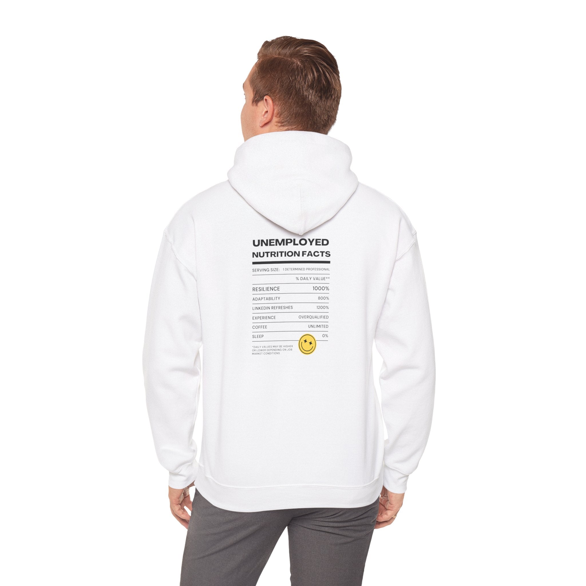 Unemployed Nutrition Facts Printed Unisex Hoodie