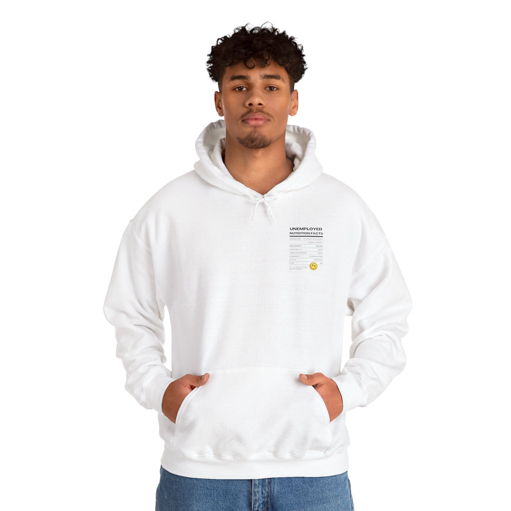 Unemployed Nutrition Facts Printed Unisex Hoodie