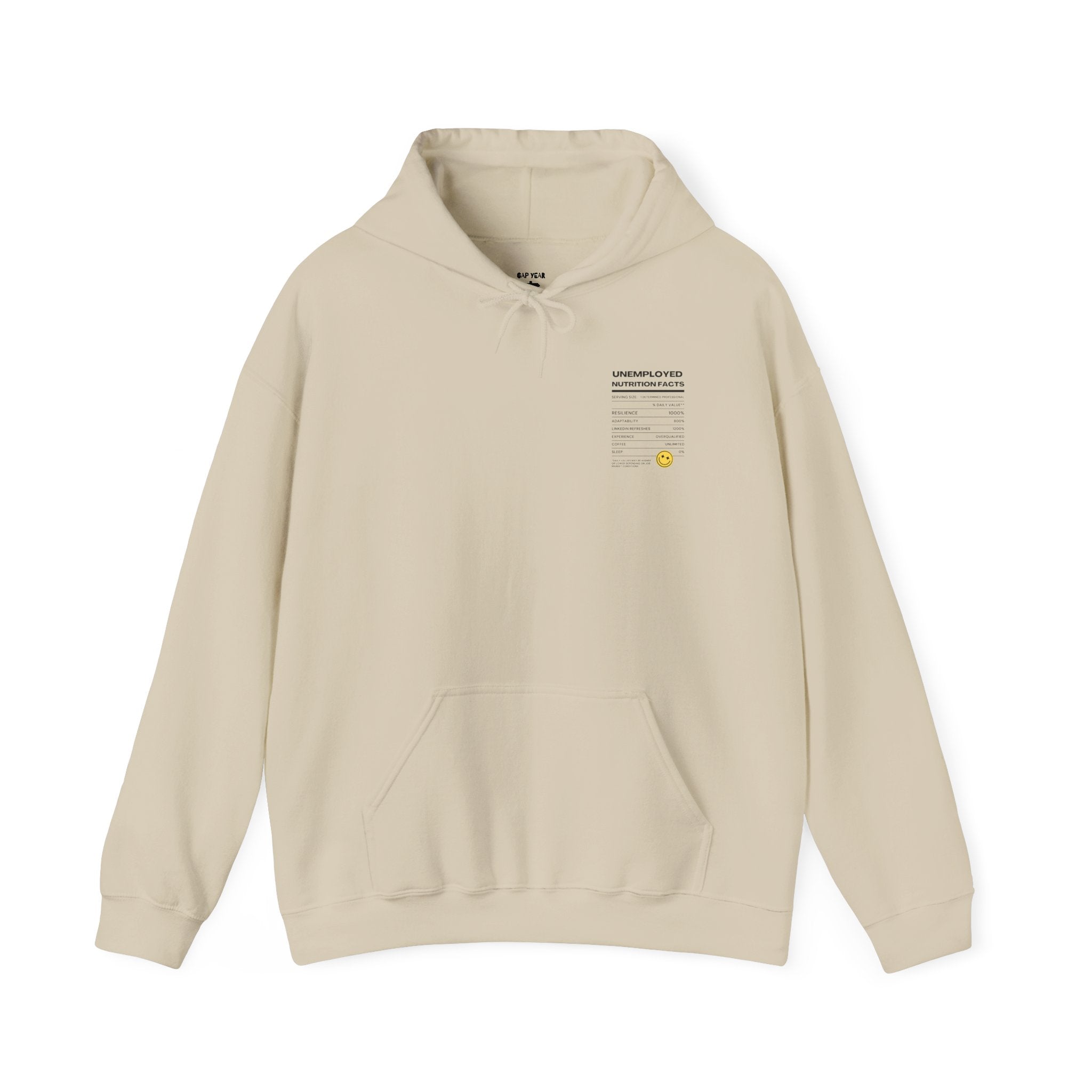 Unemployed Nutrition Facts Printed Unisex Hoodie