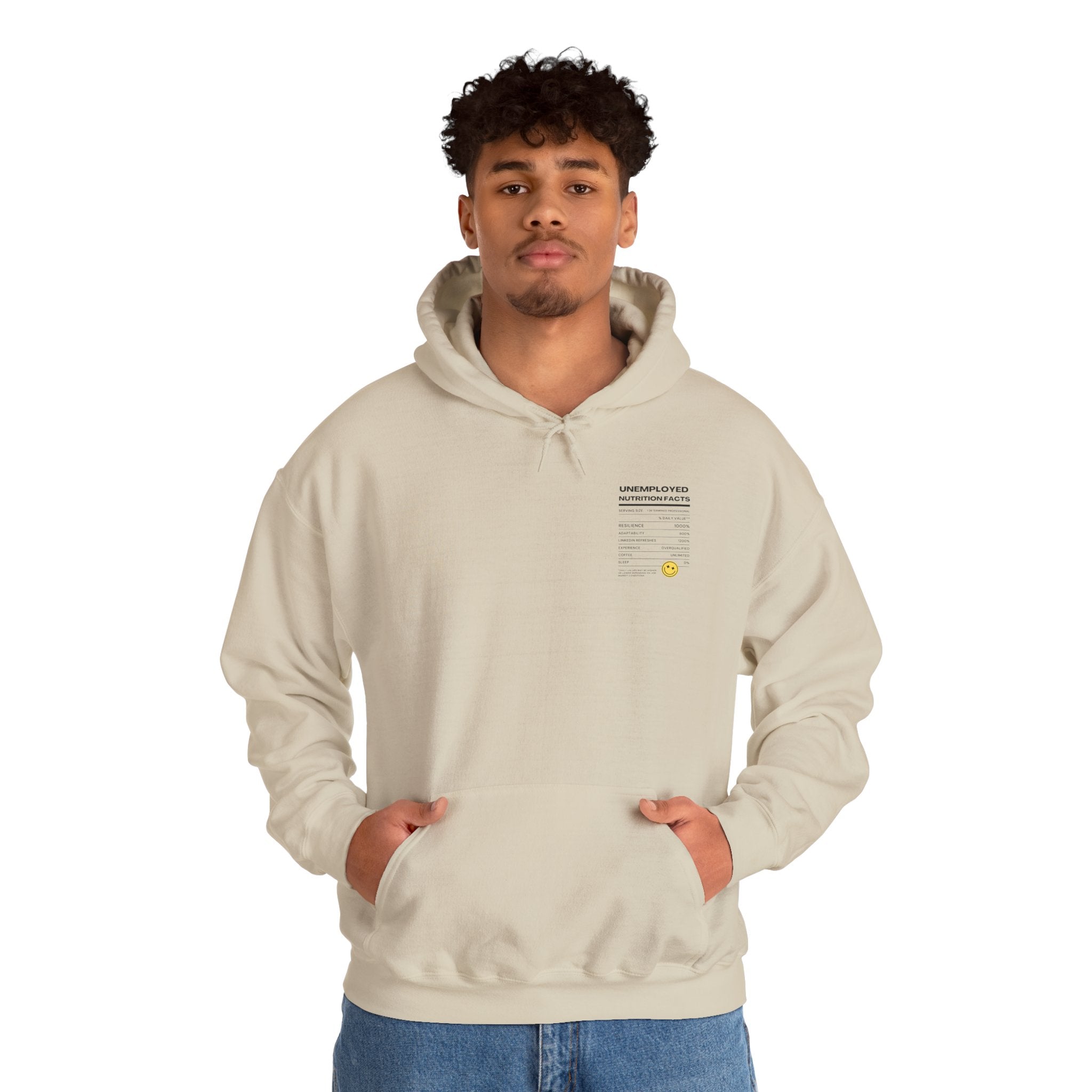 Unemployed Nutrition Facts Printed Unisex Hoodie